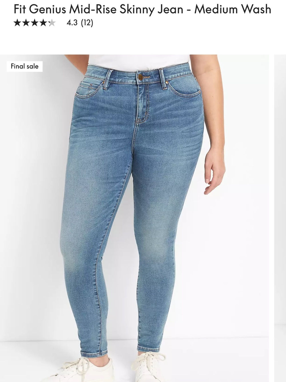 Lane Bryant Genius Fit Mid Rise Skinny Jeans
